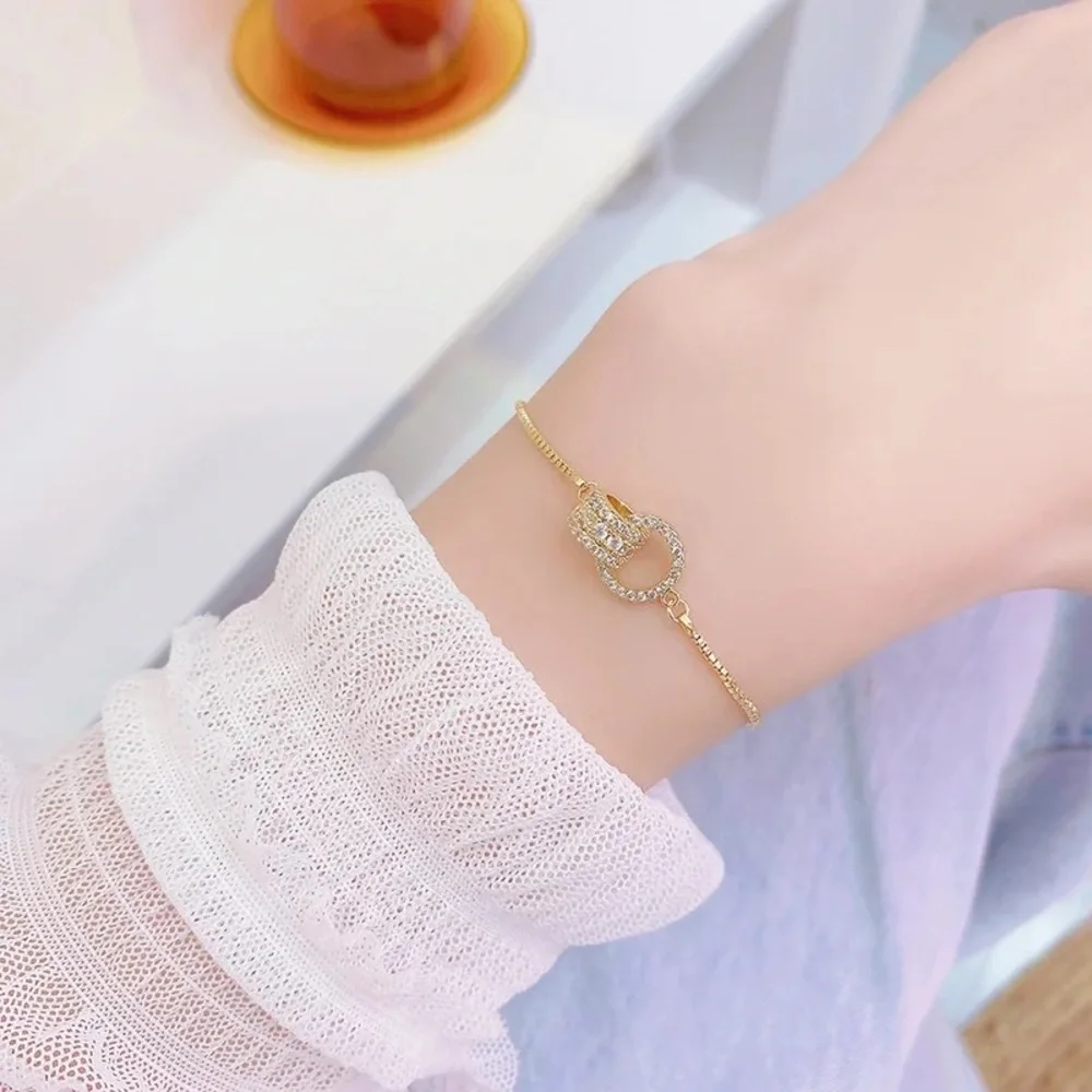 NEW 14K Gold Plated Diamond rings Bracelet - Picture 4 of 7
